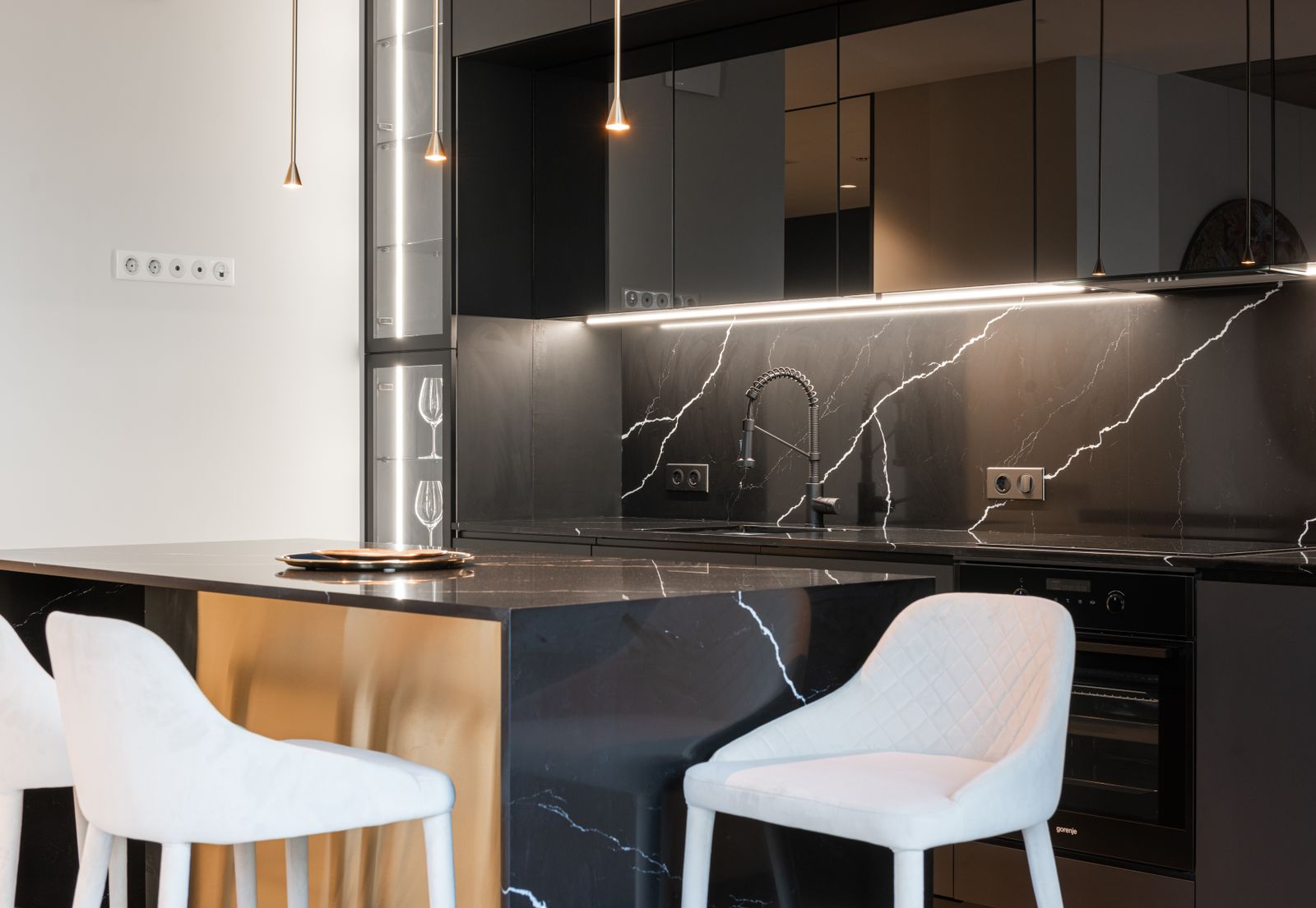 L-shape kitchen built by the studio